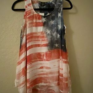 4th of July Patriotic Sleeveless Tunic Blouse NWT